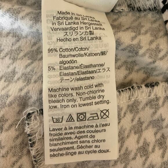 J. Crew Black White Winnie Hounsdtooth Plaid Stretch  Crop Career Office Pants 0 - Picture 5 of 5